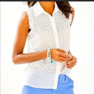 Lilly Pulitzer Lenox top White eyelet Size 4